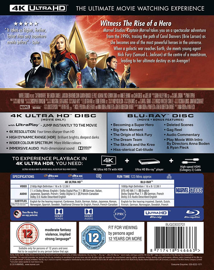 Marvel Studios Captain Marvel - Action/Sci-fi [Blu-Ray]