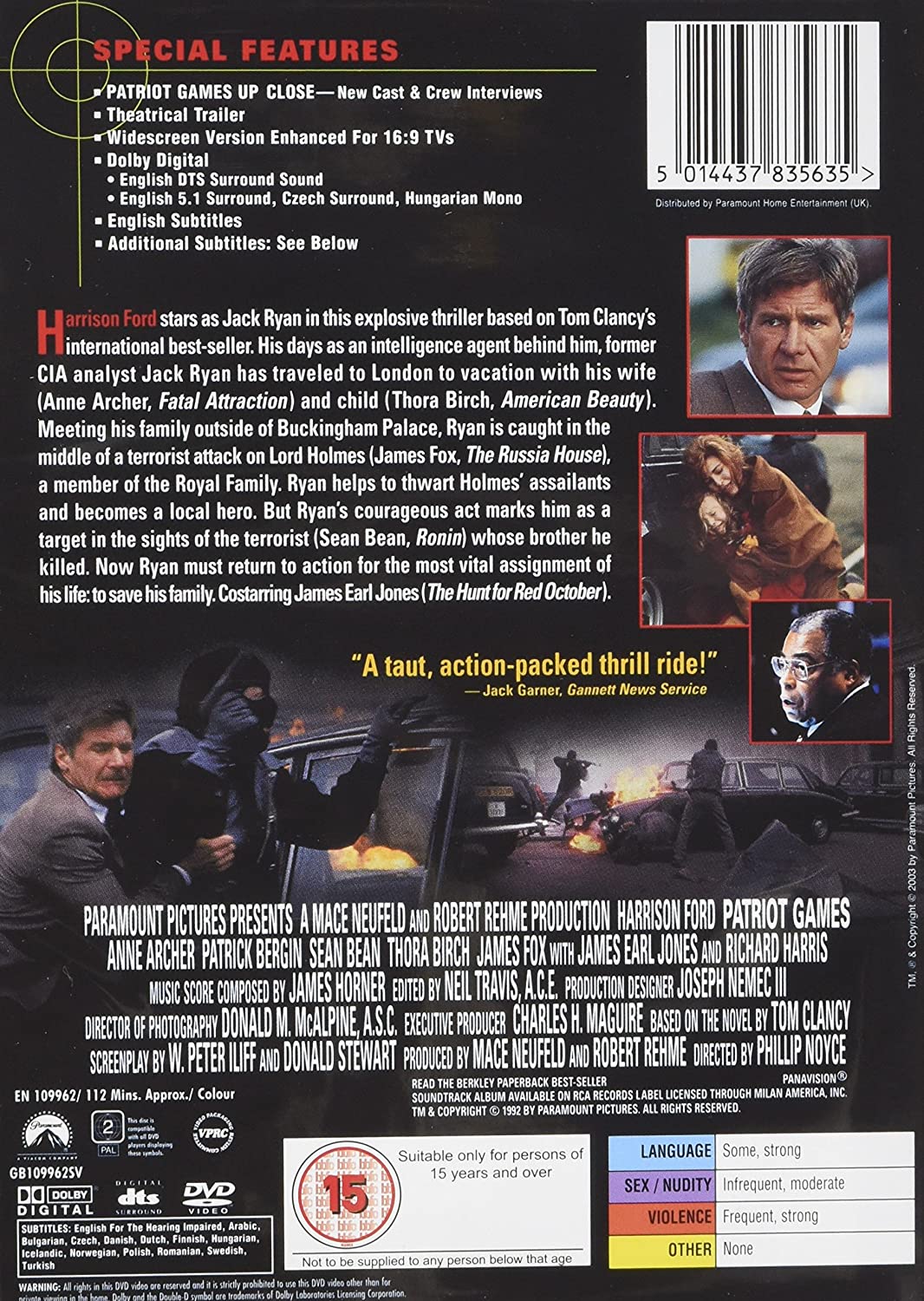 Patriot Games [1992] [DVD]