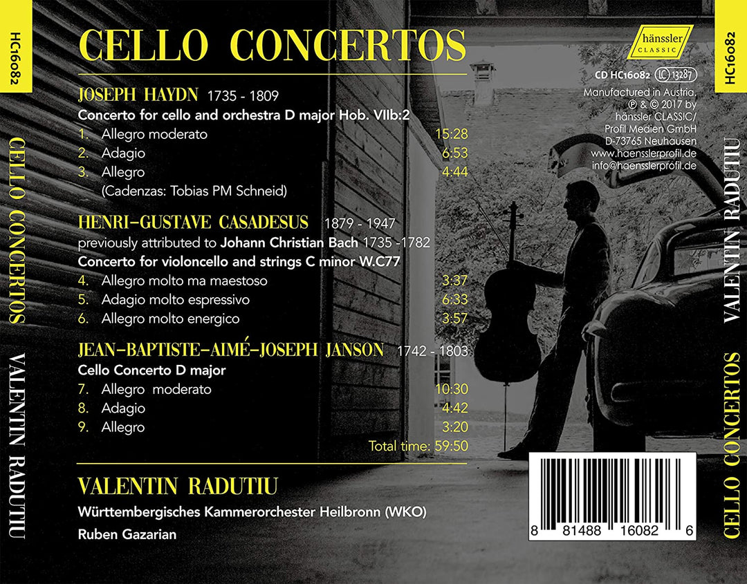 Cello Concertos [Valentin Radutiu; Württembergisches Kammerorchester; Ruben Gazarian] [Hanssler Classic: HC16082] [Audio CD]