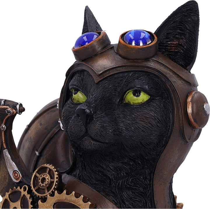 Nemesis Now Feline Flight 22.7cm Steampunk Black Cat Pilot Figurine, D5415T1