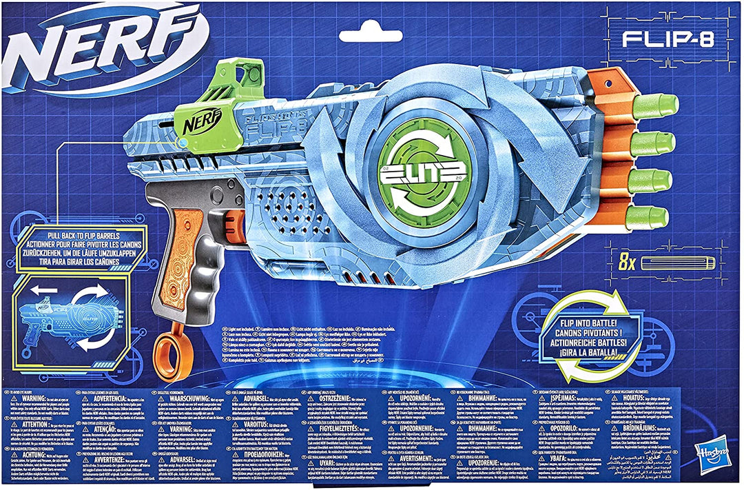 Nerf Elite 2.0 Flipshots Flip-8 Blaster, 8 Dart Barrels Flip to Double Your Blas