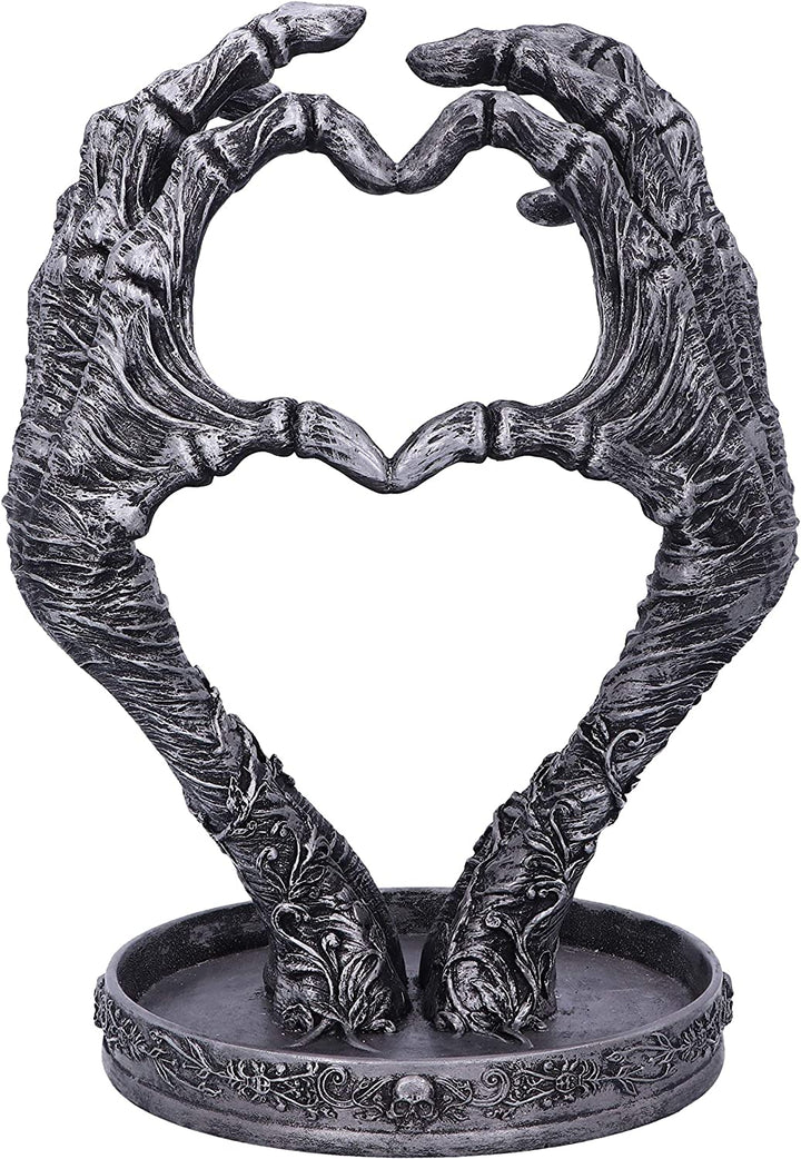 Nemesis Now Gothic Mummified Love Heart Hands Jewellery Dish Holder, Silver, 22c