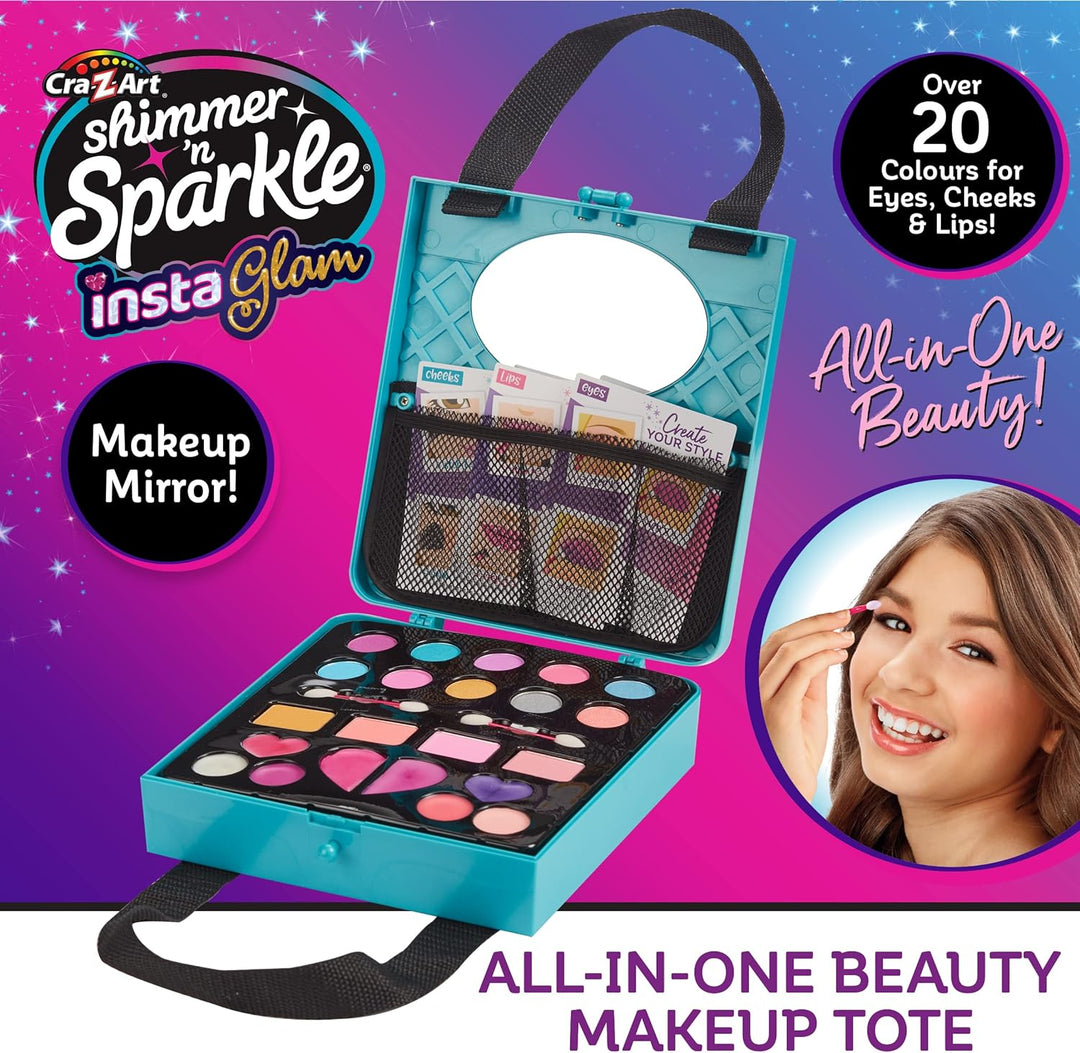 Character Options 07752 Shimmer and Sparkle All in one Beauty Tote Set Washable Real Makeup for Kids