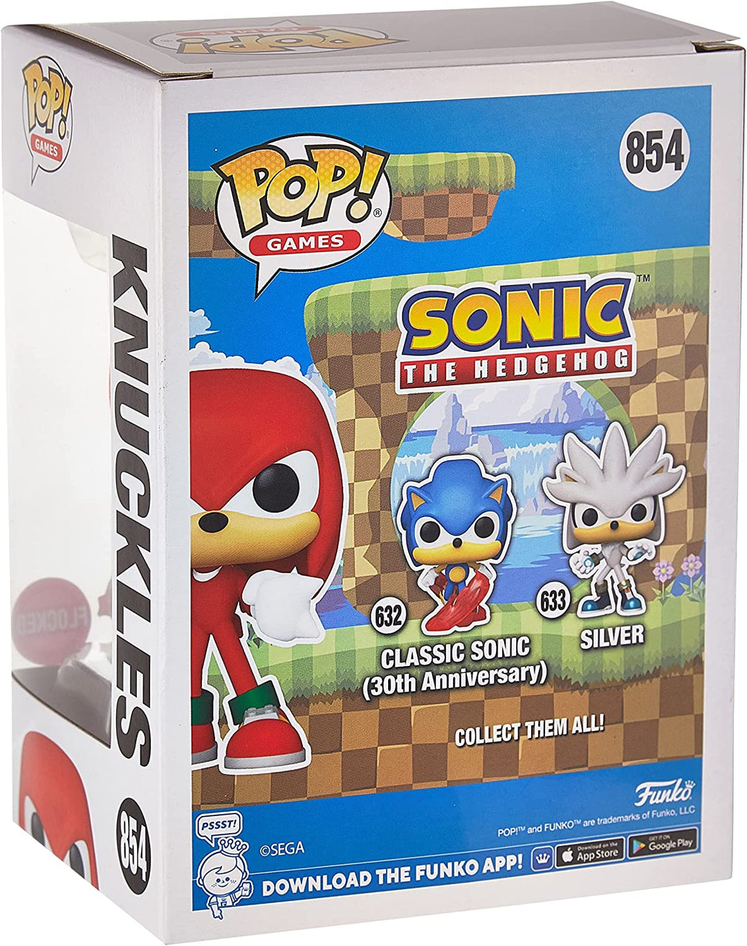 Sonic The Hedgehog Knuckles Flocked Exklusiver Funko Pop! 61034 Vinyl Nr. 854