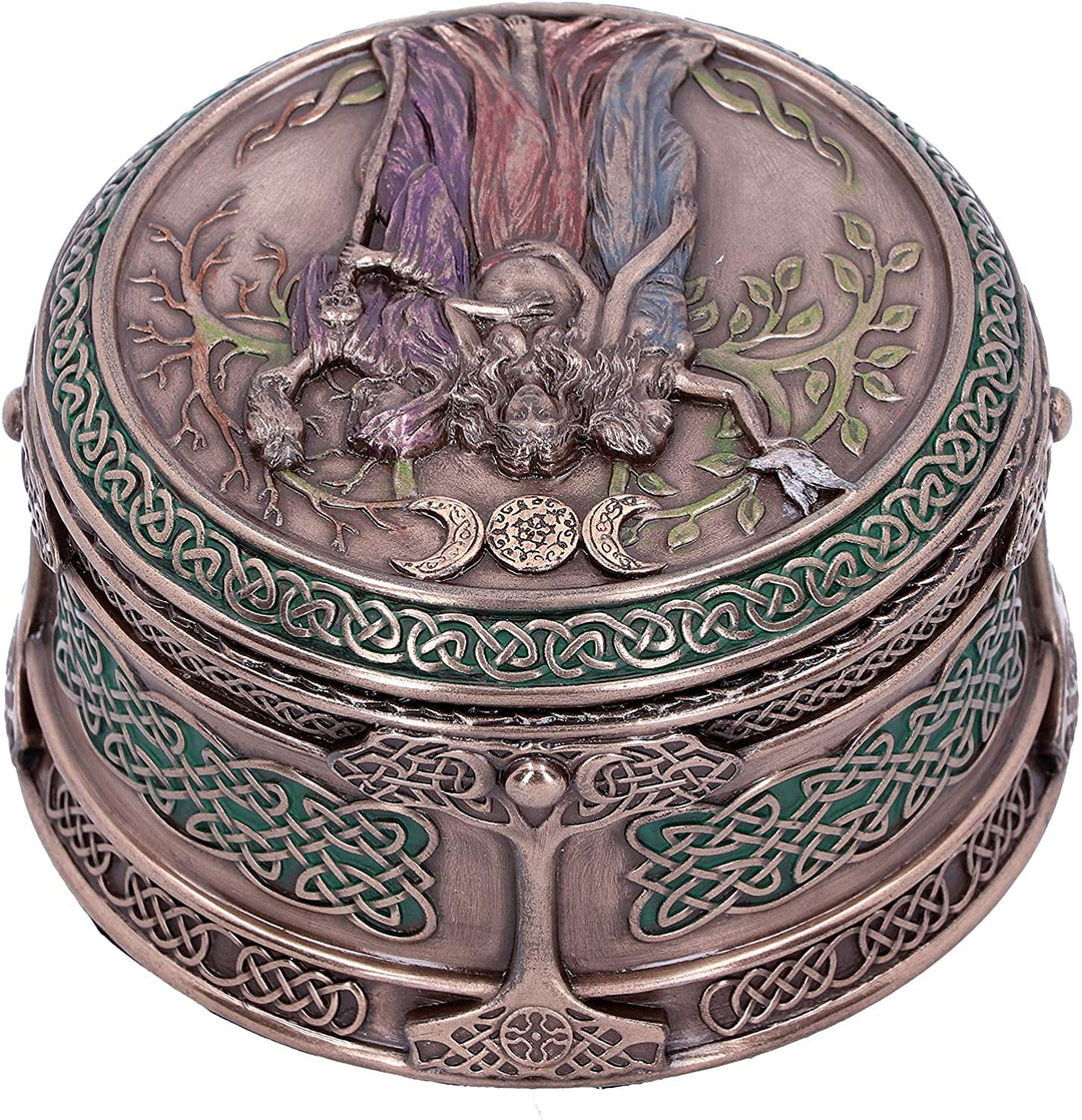 Nemesis Now H4743P9 Maiden Mother Crone Box, 9,5 cm, Kunstharz, Bronze, Einheitsgröße