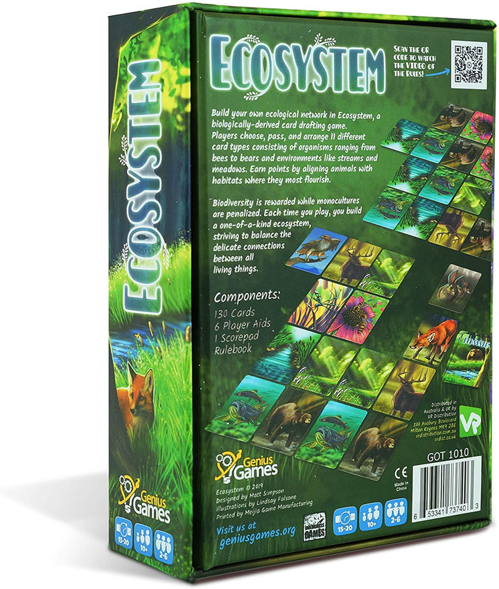 Genius Games - 74568 Ecosystem Ecology Board Game - Educational Wildlife Nature Biology Animal Food Chain Habitat - Stem - Science