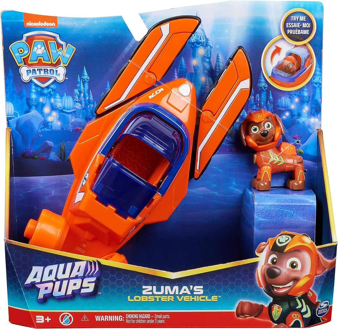 Paw Patrol Aqua Pups Zuma Transforming Lobster Vehicle with Collectible Action Figure