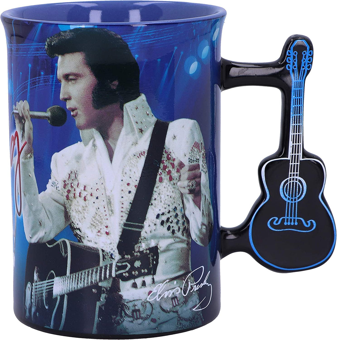 Nemesis Now Elvis The King of Rock and Roll Blue Mug, 16oz, 1 Count (Pack of 1)