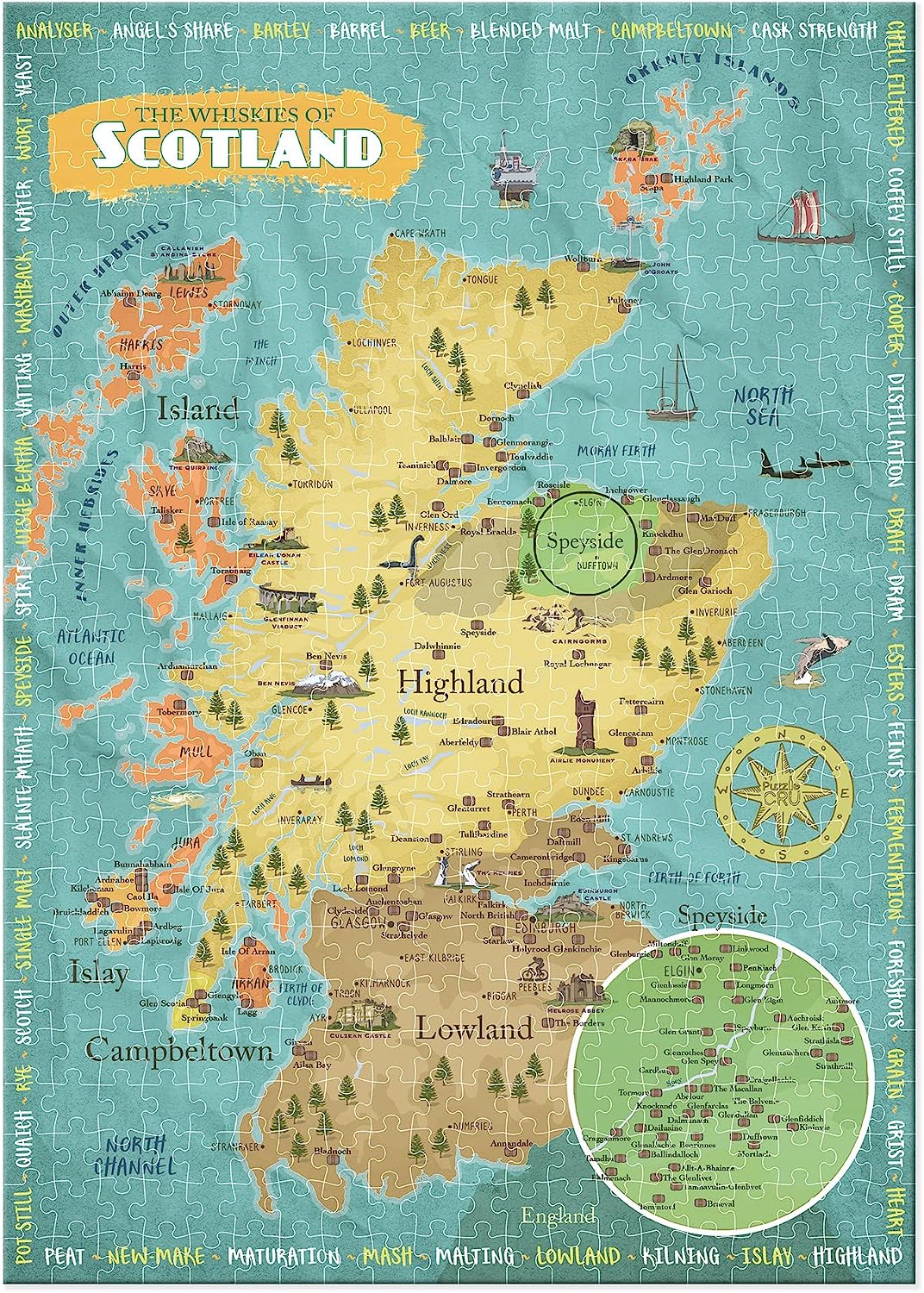 Whiskies of Scotland 500 PieceJigsaw Puzzle