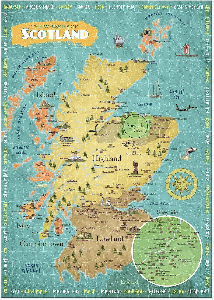 Whiskies of Scotland 500 PieceJigsaw Puzzle