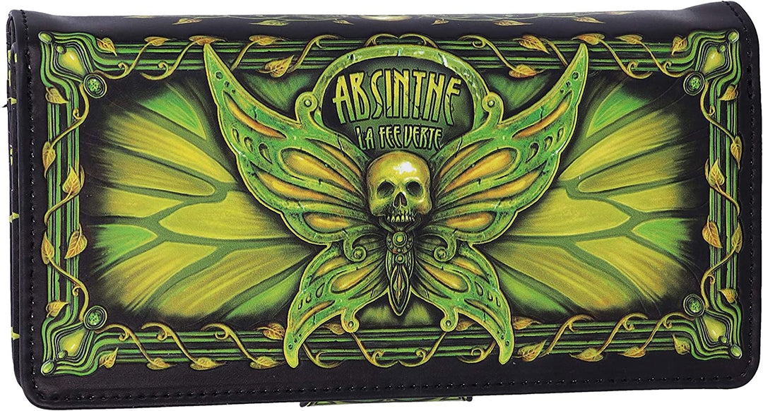 Nemesis Now Absinthe La Fee Verte Green Fairy Embossed Purse, Polyurethane, 18.5