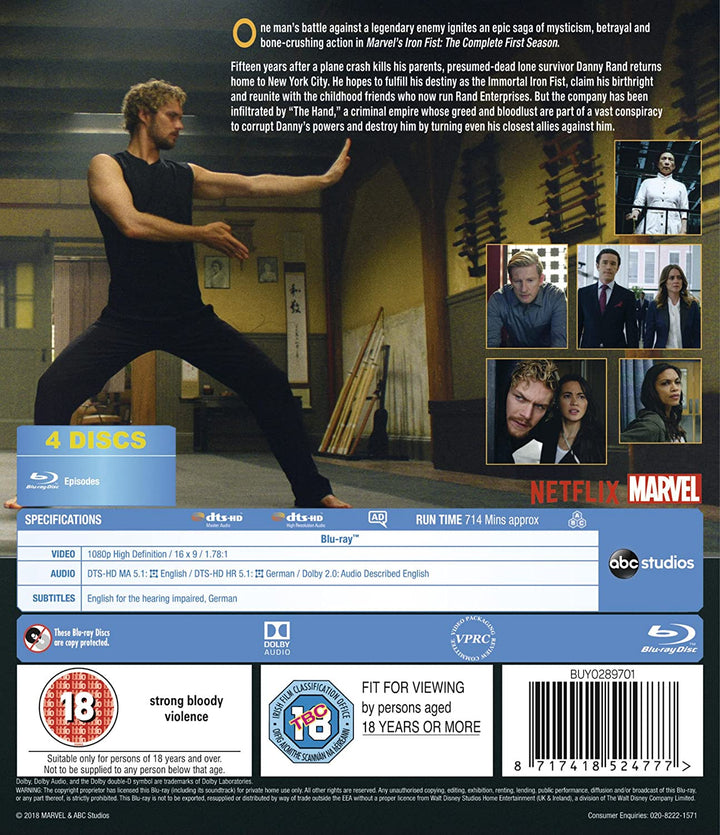 Iron Fist Season 1 - [Blu-Ray]