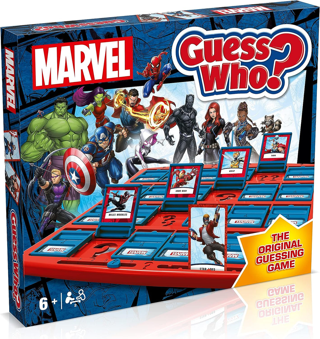 Winning Moves Marvel Guess Who? Board Game, The Avengers, Guardians of the Galaxy and Wakanda forces are included from Hulk, Iron Man, Black Widow, Black Panther, Rocket, great gift for ages 6 plus