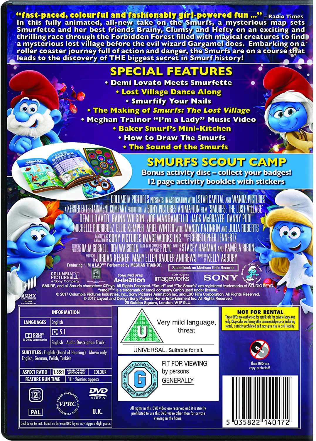 Smurfs - The Lost Village: Family [2017] - Family/Adventure [DVD]