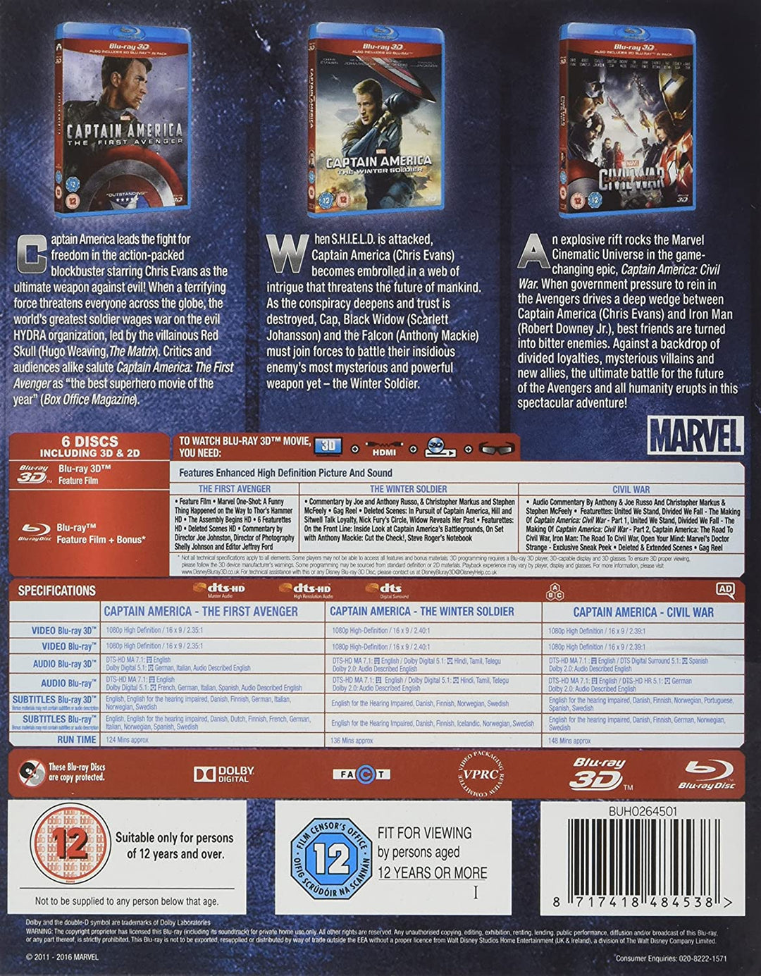 Captain America 3-Movie Collection - Action [3D]