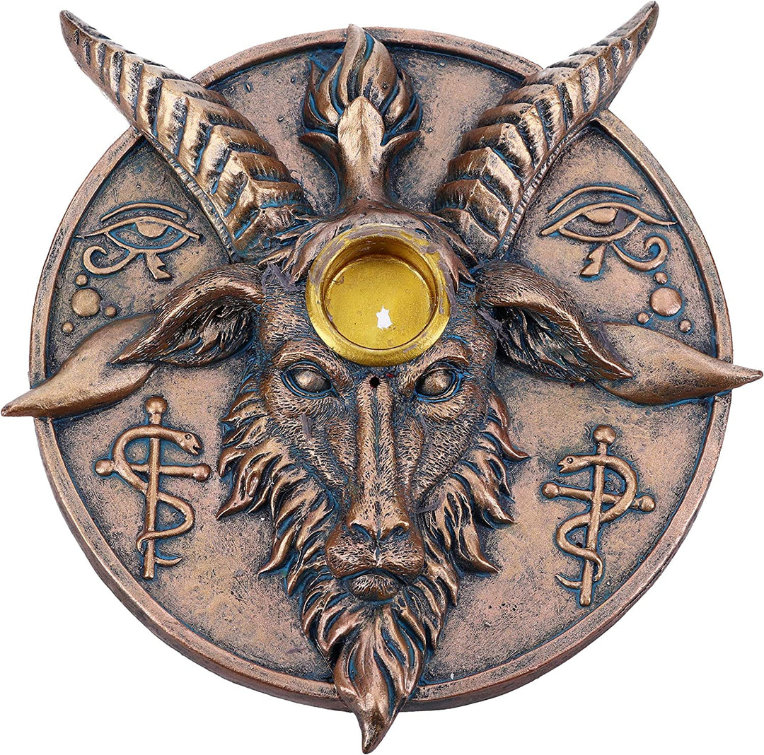 Nemesis Now Baphomet's Prayer Sabbatic Ziegen-Räucherstäbchen und Kerzenhalter, Bro
