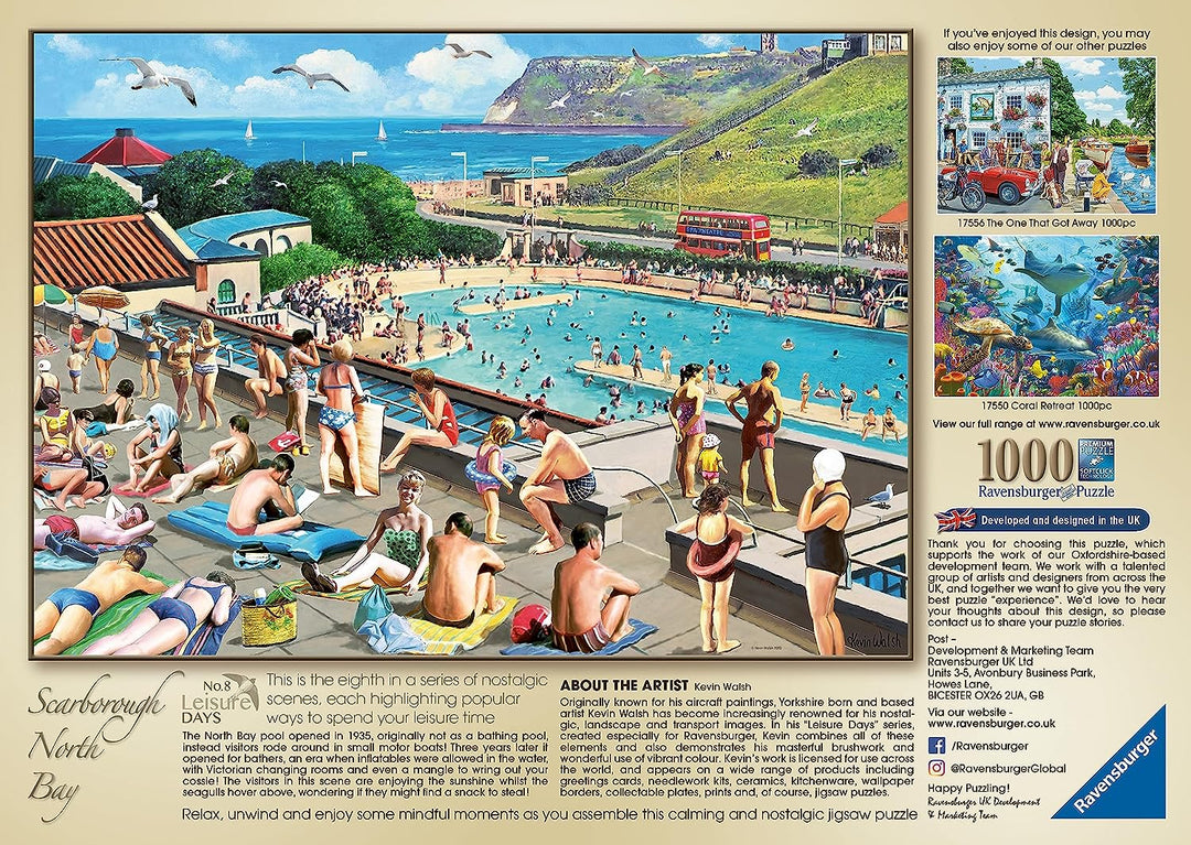 Ravensburger 17548 Leisure Days No.8-Scarborough North Bay & Pool 1000 Piece Jigsaw Puzzle