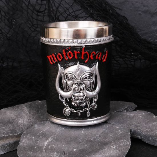 Nemesis Now B4122M8 Motorhead Shot Glass 7cm Black, Resin w/Stainless Steel Insert, 35 milliliters