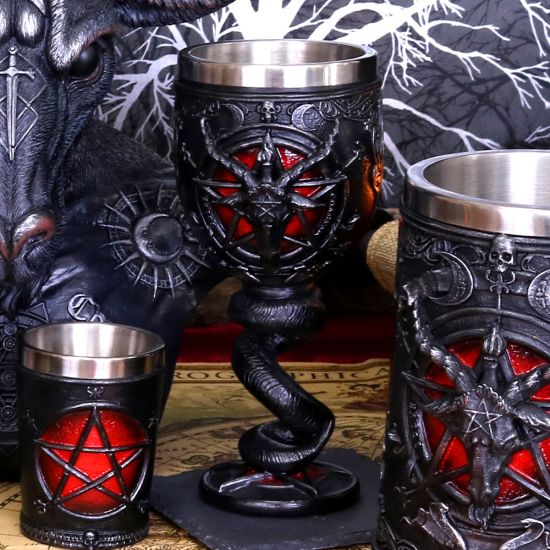 Nemesis Now Baphomet Goblet 16cm, Resin w/Stainless Steel, Black