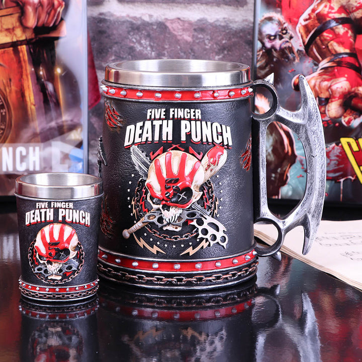 Nemesis Now B4654N9 Five Finger Death Punch Tankard 15cm, Resin w/Stainless Steel Insert, Black