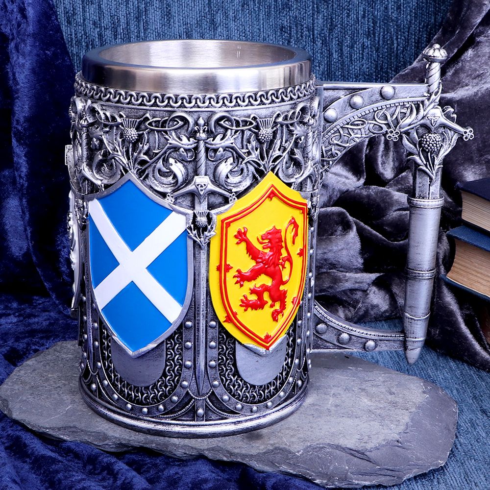 Nemesis Now B4698P9 Tankard of The Brave Scottish Shield Mug 16cm, Resin w. Stai