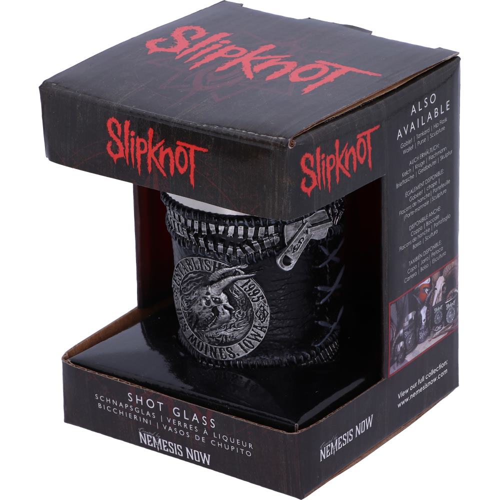 Nemesis Now, offiziell lizenziertes Slipknot Flaming Goat Logo Schnapsglas, Schwarz, 1 Stück (1 Stück)
