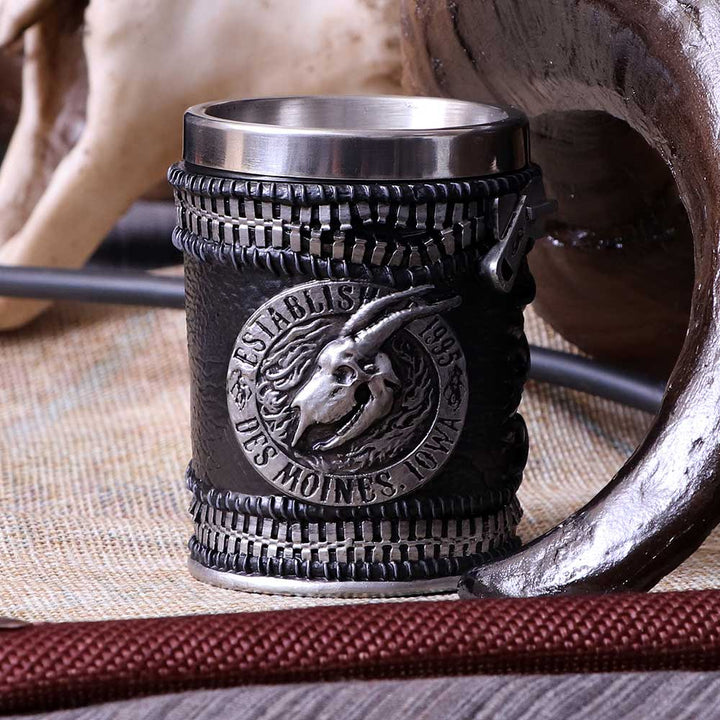 Nemesis Now, offiziell lizenziertes Slipknot Flaming Goat Logo Schnapsglas, Schwarz, 1 Stück (1 Stück)