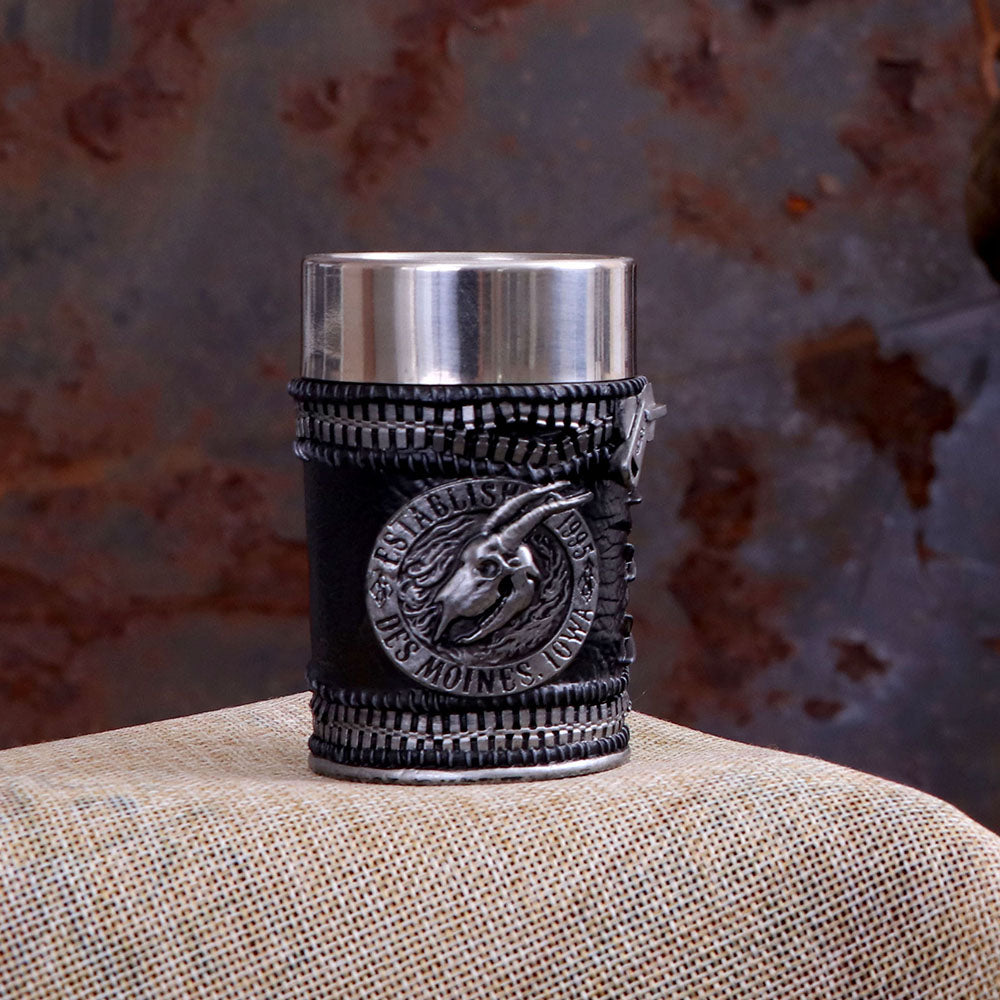 Nemesis Now, offiziell lizenziertes Slipknot Flaming Goat Logo Schnapsglas, Schwarz, 1 Stück (1 Stück)