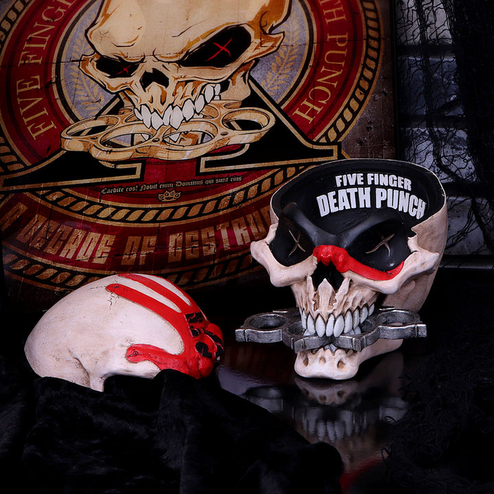 Nemesis Now Officially Licensed Five Finger Death Punch Mascot Skull Box, Bone, Resin, 18cm