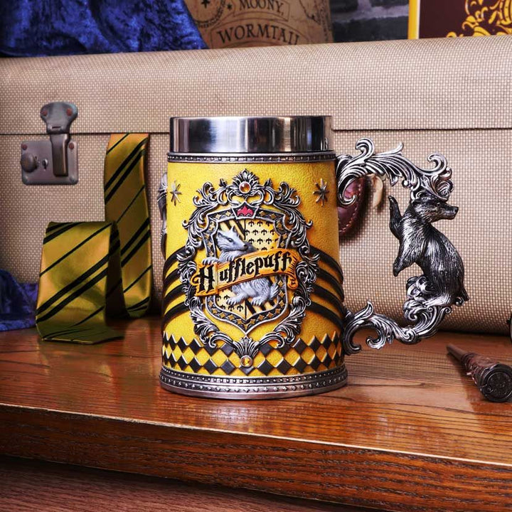 Nemesis Now Officially Licensed Harry Potter Hufflepuff Hogwarts House Collectible Tankard Yellow 15.5cm