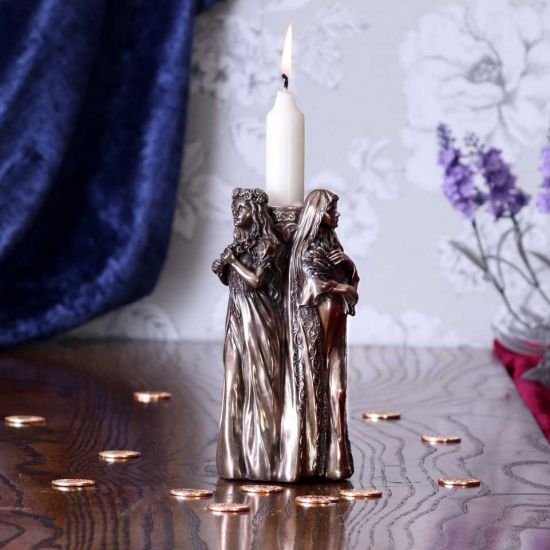 Nemesis Now Maiden, Mother, Crone Candle Holder 17cm, Bronze