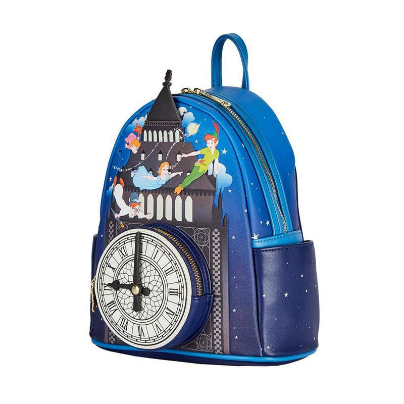 Loungefly Disney Peter Pan Glow Clock Womens Double Strap Mini Backpack