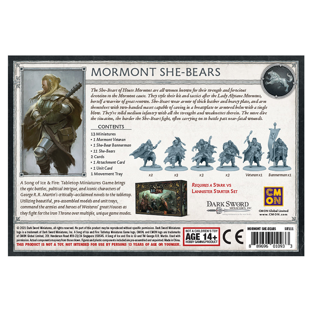 A Song of Ice and Fire Table Top Miniatures Game - Mormont She-Bears | Miniature War Game