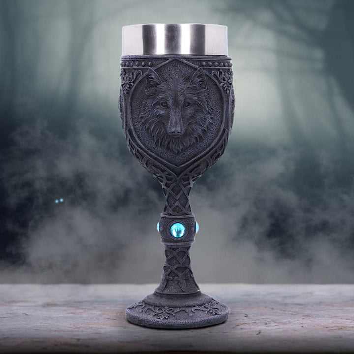 Nemesis Now U2501G6 Night Wolf Goblet Goblet 23cm Black